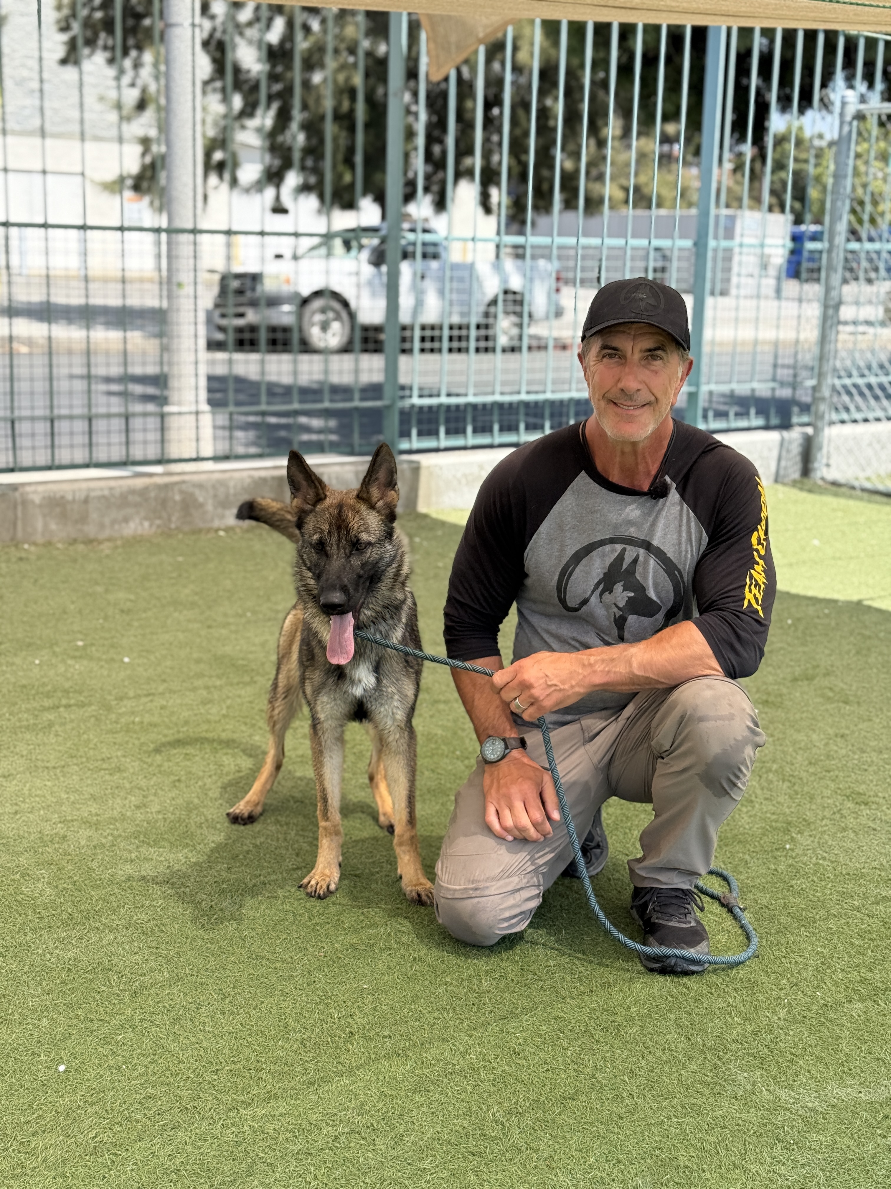 Robert Cabral training a shelter dog