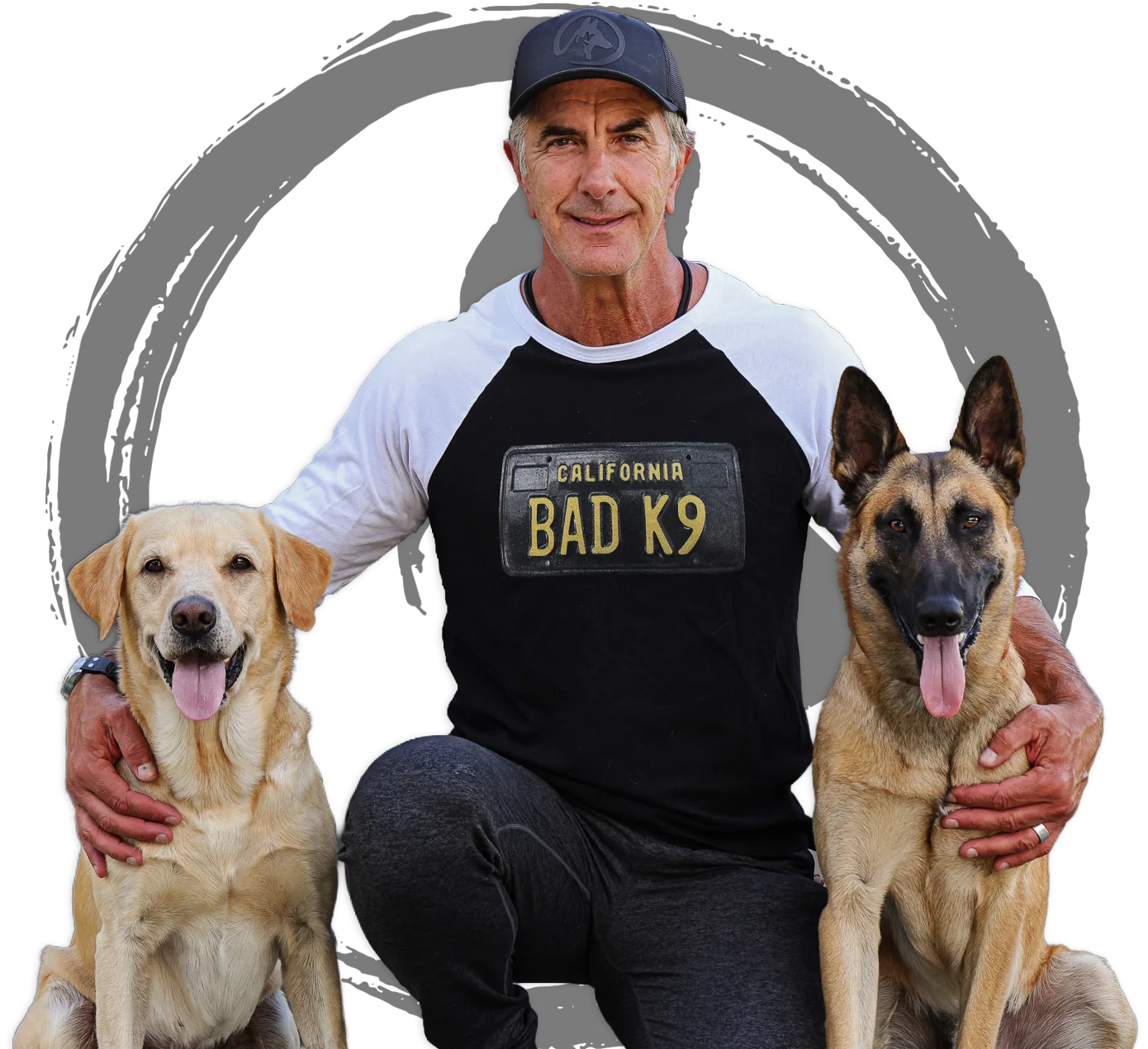 Robert Cabral with shelter dogs