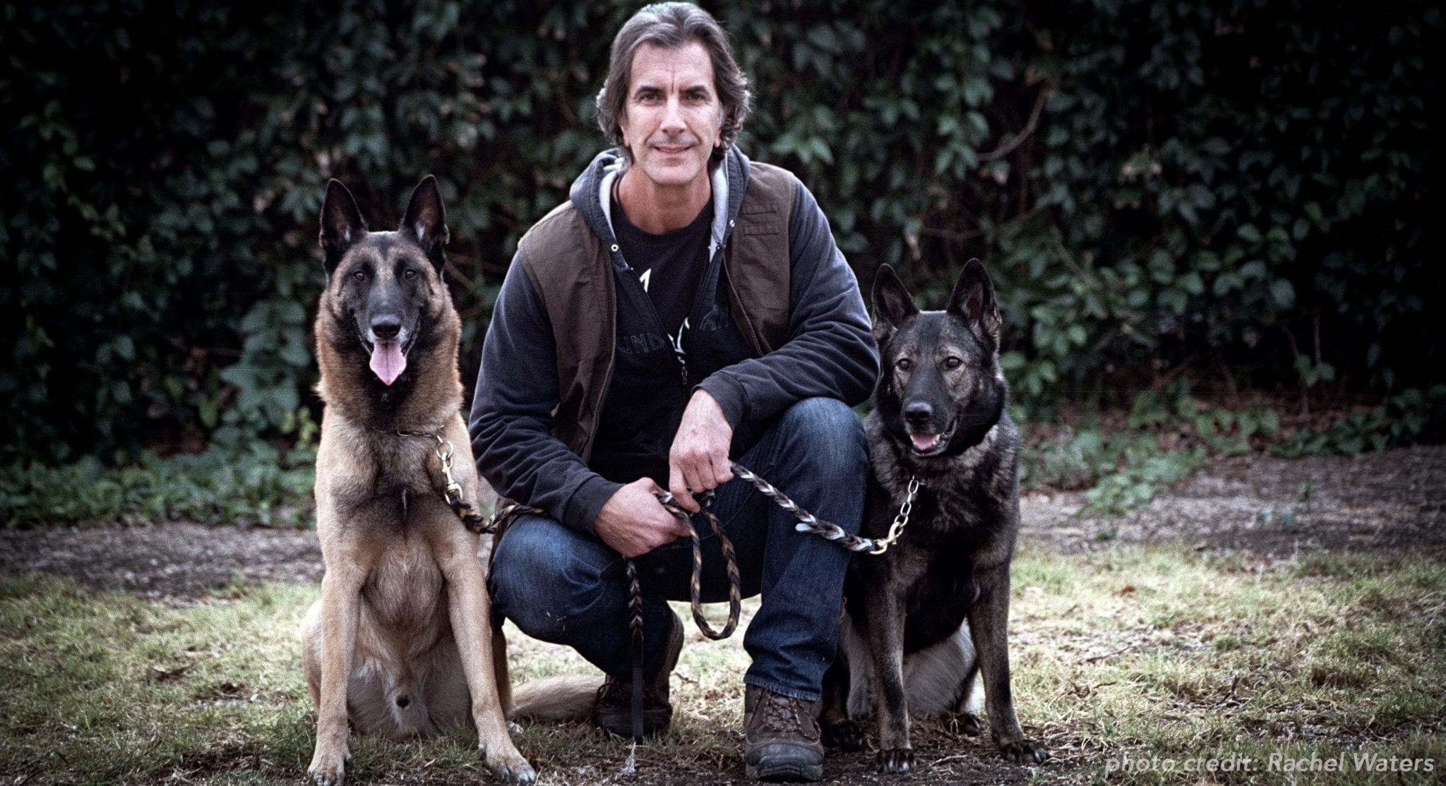 Robert Cabral with his dogs.