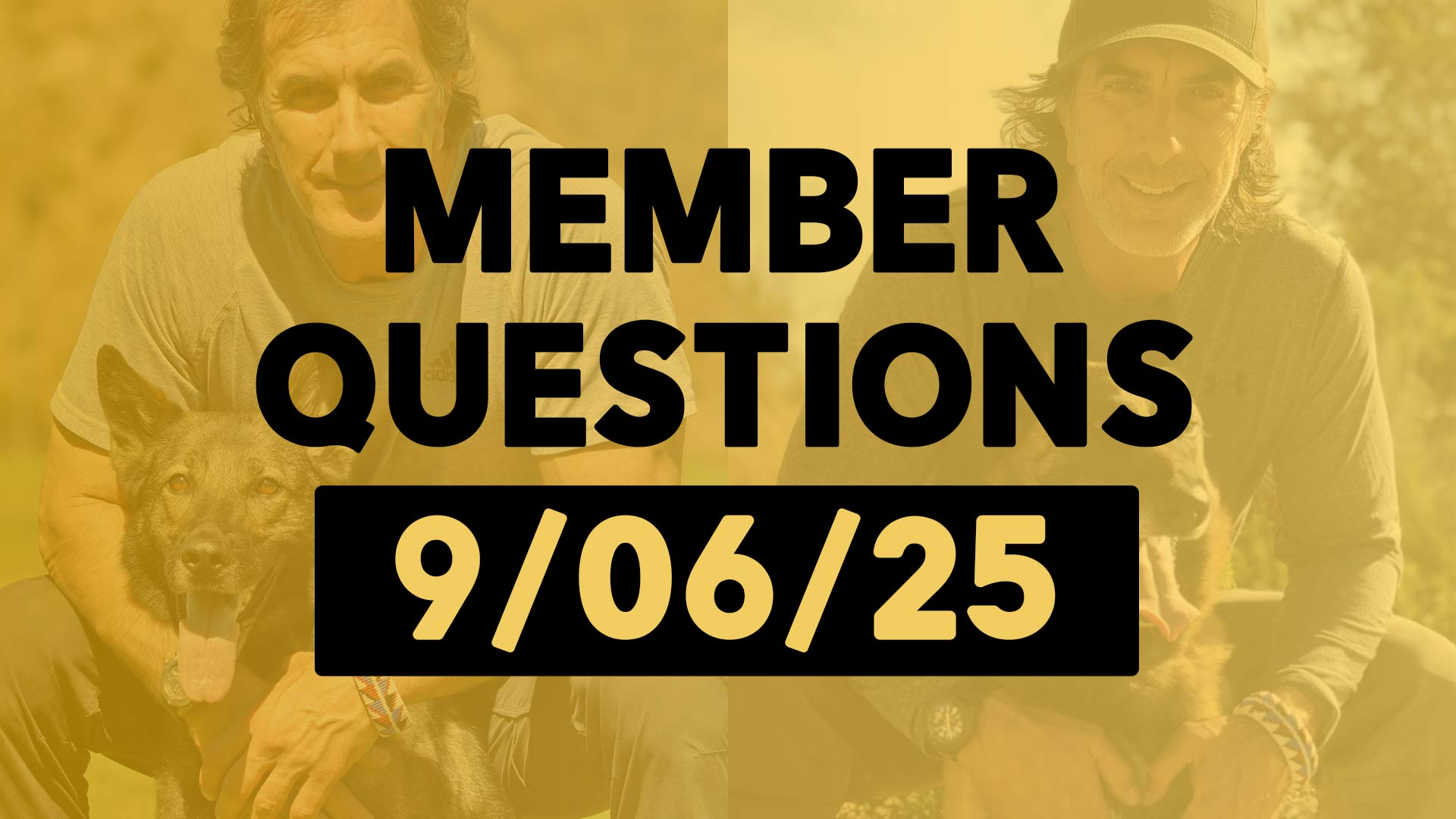 Member Questions 9-6-25